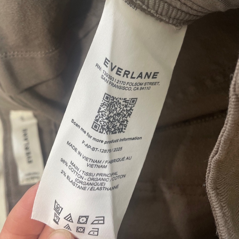 Everlane The Utility Wide Leg Pant Taupe Brown Organic Cotton Size 10R - Picture 5 of 6
